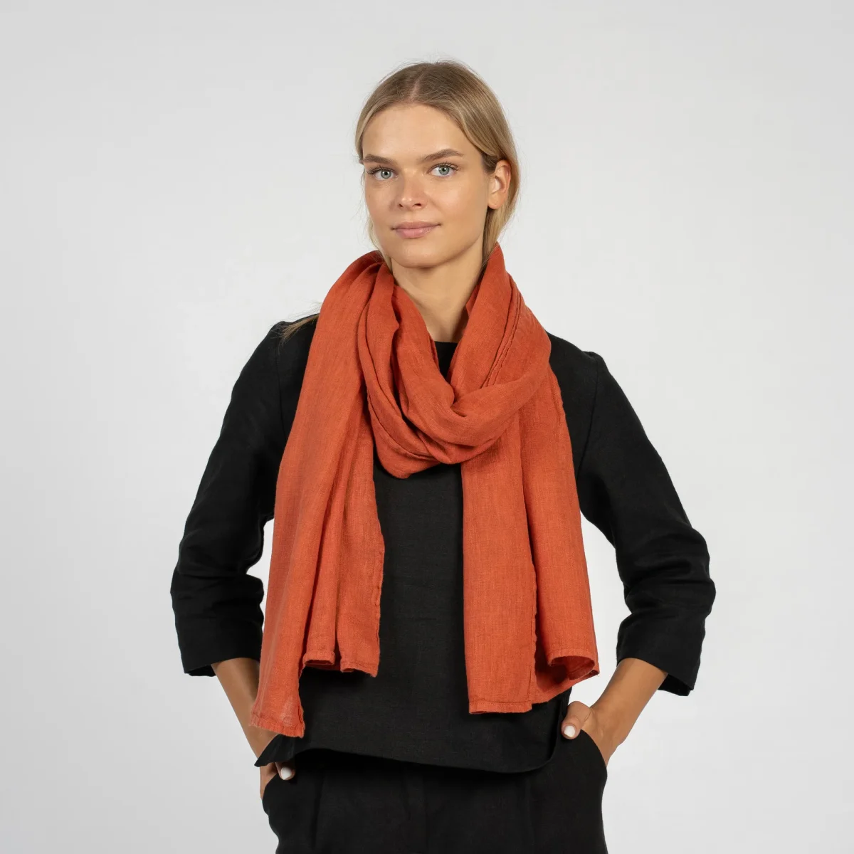 Damen Leinen Schal – Bild 9